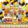 Mpanwen Construction Birthday Party Supplies for 2 Year Old Boy, 139 Pcs Dump Truck Party Decorations for Boys Baby - Backdrop, Balloons, Cupcakes Wrappers, Traffic Signs, Tablecloth, Crown and Poster