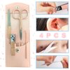 SHICEN Manicure Set, Professional Women Nail Clippers Kit 4PCS， Stainless Steel Nail Cutter Care Tools Professional Grooming Kits, PU Leather Travel Case （rose gold）