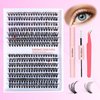 Lash Extension Kit 280pcs 9-16mm 30-40D D Curl Lash Clusters Kit - DIY Individual Eyelash Extension Kit with Lash Bond and Seal,Tweezers - Volume Eyelash Clusters Kit for Beginners(30D&40D KIT)
