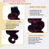 Burgundy Body Wave Tape in Human Hair Extensions Highlight Natural Black to Burgundy Hair Extensions 100% Real Human Hair Double Sided Tape in Ombre Human Hair Tape in Extensions 16 Inch #1B/99J