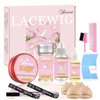 Lace Wig Glue, Missicee Wig Glue Lace Glue for Lace Front Wigs, Strong Hold Lace Front Wig Adhesive Glue Kit with Hair Styling Tools- Wig Glue Remover/Hair Wax Stick/Edge Control Gel/Elastic Band