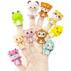 AQKILO Animal Finger Puppet Set, Animals Puppet Show Theater Props, Educational, Bath Toys,10 Pieces