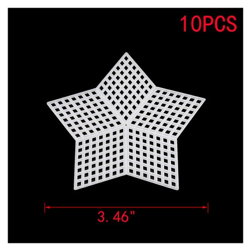MY MIRONEY 10Pcs Mesh Plastic Canvas Kits Star Shape Cross Stitch Plastic Canvas Tools Plastic Sheets Embroidery Craft Knit Tools