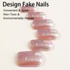 Chrome Press on Nails Short Square Fake Nails with Chrome Designs Glossy Glue on Nails Press ons Full Cover False Nails Acrylic Artificial Short Stick on Nails for Women 24 Pcs
