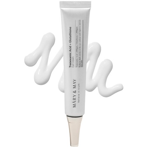Mary&May Tranexamic Acid + Glutathione Eye Cream - Powerful Antioxidant, Reduces Dark Circles in the Eye, Improve Uneven Skin Tone with Vitamin C - Suitable for Morning and Night Use, 1.01 oz.