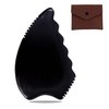 Gua Sha Facial Massage Tools, Gua Sha Scraping Tools for Face, Bian Stone Traditional Massage Tool Traditional Scraper Tool Black (Felt Bag)