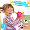 MHMYDIS Create Your Own Animal Crafts Cup - Arts and Crafts for Kids - 12 Paper Cup Art Kit Toy for 3 4 5 6 7 8 Year Old Boys Girls, 4 Year Old Girl Birthday Gifts