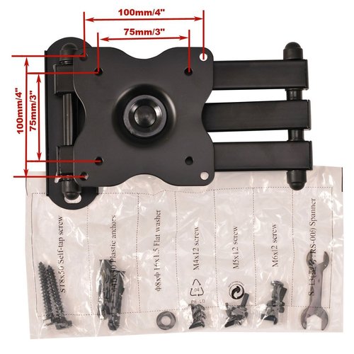 VideoSecu Swivel Tilt Full Motion TV Wall Mount Arm 15" Extension for Most 19 22 23 24 26 28 29 32 37 inch LED LCD TV HDTV ML14B A2C