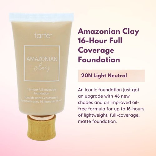 tarte Amazonian Clay 16-Hour Full Coverage Foundation 20N Light Neutral