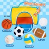 teytoy My First Sports Bag for Baby,Stuffed Plush Playset with Soft Basketball,Baseball,Football,Soccer,Golf Ball,Rugby,Volleyball Baby Birthday Gift Toys for 1 Year Old Boys Girls