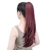 SYXLCYGG burgundy extension ponytail Yaki Straight Claw Clip Ponytails 22" 5.5 OZ Synthetic Fake Hair pieces For Women Like Real Hair Fluffy¬ Tangled