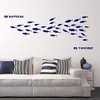 40 Pieces Fish Wall Decals for Nursery, Vinyl Wall Stickers for Kids Room, Bedroom, Bathroom, School, Nautical Marine Interior Decoration, BE Nature, BE Youself Quote Wall Decals(A30) (Blue)