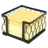 MyGift 3 X 3 Matte Black Metal Chicken Wire Office Desktop Sticky Note Dispenser, Square Memo Pad Holder