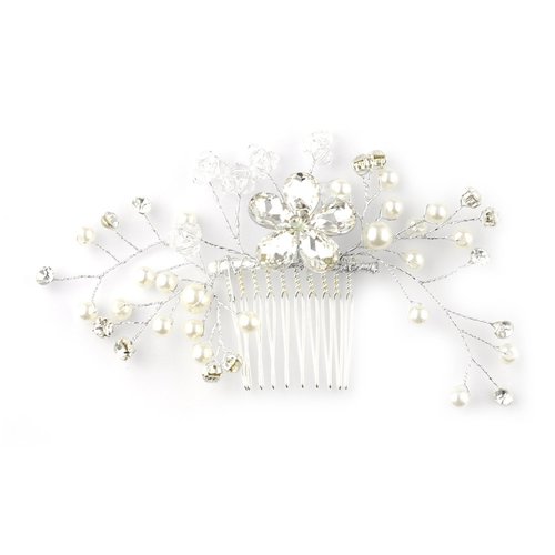 Stone Flower Charm Tree Branch Hair Comb Jewelry