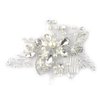 Rhinestone Leaf & Flower Pearl Bead Hair Comb