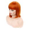 morvally Short Straight Neat Bangs Bob Wigs Natural Looking Synthetic Hair Wig for Cosplay Costume Halloween (12 inches 2735# Orange)