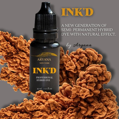 ARYANA NEW YORK INK'D Professional Hybrid Color - Liquid Hair Color For Spot Coloring - Long Lasting Effect and Cover Grey Hair (MEDIUM BROWN)