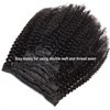 Kinky Curly Clip in Hair Extensions Real Human Hair 4B 4C Human Hair Clip in Extensions Double Weft Afro Kinky Curly Clip ins for Black Women Natural Color 7pcs 120g/set 18Inch
