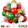 60PCS Gold Red and Green Balloons,Christmas Balloons Green Red and Gold Balloon Arch Kit,Suitable for Birthday Wedding Festival Christmas Party Decorations