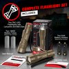 GearLight TAC LED Flashlight Pack - 2 Super Bright, Compact Tactical Flashlights with High Lumens for Outdoor Activity & Emergency Use - Gifts for Men & Women - Desert Tan