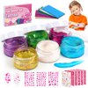 Temporary Glitter Tattoo Kit for Kids - Glitter Gel & Metallic Tattoo with 300+ Stencils - Craft Kits Christmas Halloween Gifts for 6-8 Year Old Girls & Boys - Birthday Party Favors for Kids 4-8-12