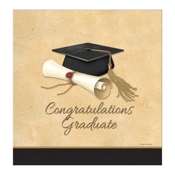 Creative Converting Sophisticate Grad Plastic Table Cover, 54 by 108-Inch