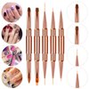 WLLHYF 5Pcs Double-Ended Acrylic Nail Art Brushes Set, Nail Art Liner Brushes 3D Nail Art Decorations Nail Art Tools Super Fine Striper Brush Set for Long Lines Thin Details Fine Drawing