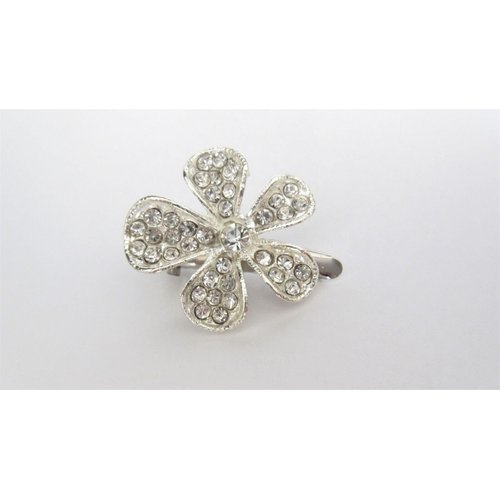 Generic Small flower crystal alligator hair clip for fine thin hair (Clip quantity: 2 clips), 1 Count (Pack of 1)