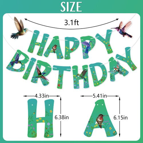 Hummingbird Birthday Banner, Bird Happy Birthday Banner, Hummingbird Birthday Party Decorations, Hummingbird Decorations, Happy Mothers Day Party Decor