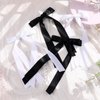 VOBOBE 4PCS Hair Bows for Women Girls, Black White Satin Tassel Hair Ribbon Bowknot Hair Clips Barrettes for Girl with Small Long Tail Hair Accessories (White+Black)