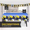 Batman Birthday Party Supplies | Batman Party Supplies | Batman Birthday Decorations | Batman Party Decorations | With Banner, Table Cover, Masks, Plates, Napkins, Button | For Boys or Girls | Serves