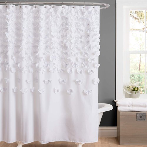 Lush Decor Lucia Shower Curtain, 72" x 72", White