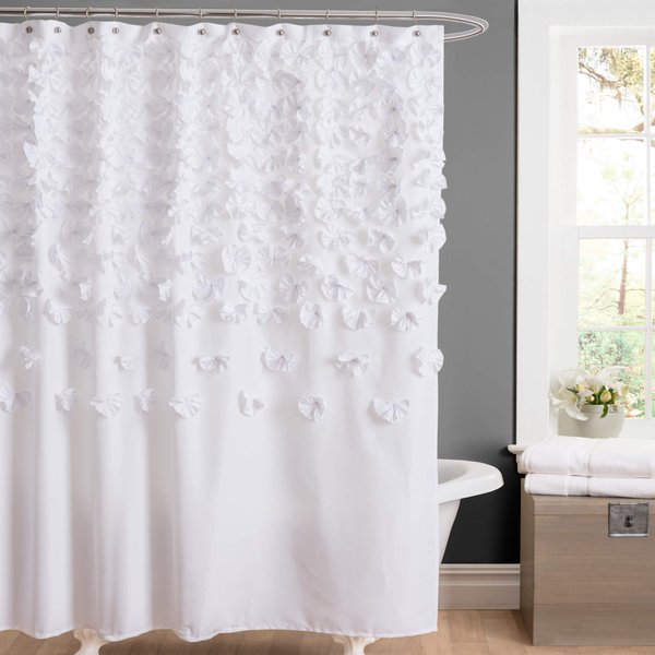 Lush Decor Lucia Shower Curtain, 72" x 72", White