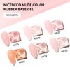Nicedeco Rubber Base Gel Polish for Nails 6 Pcs Rubber Gel Nail Strengthener Nude Pink Nail Gel Polish Set 37