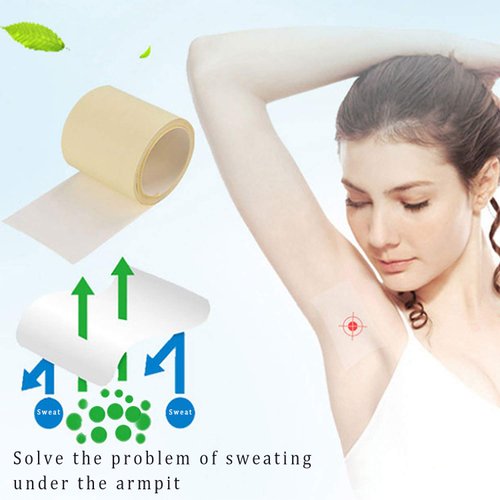 Vtrem Underarm Sweat Pads 600cm (236.22") Transpapent Armpit Prevent Sweat Sheet Disposable Perspiration Absorbent Sticker Absorbing Sweat for Men Women