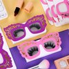 Qixivcom 20 Pcs Eyelash Paper Box Holder Cute Glasses False Eyelashes Packaging Case Empty Eyelashes Storage Box with Plastic Trays 25mm Mink Lashes Box Cosmetic Container for Beauty Salon,Pink+Purple