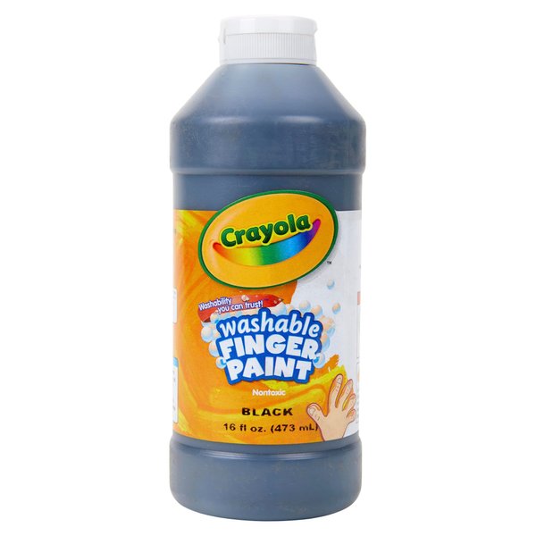 Crayola Washable Finger Paint - Black (16 Oz), Toddler Paint for Arts & Crafts, Kids Classroom Supplies, Nontoxic & Easy To Clean