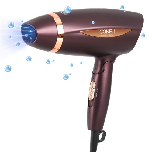 Ionic Portable Folding Hair Dryer, CONFU 1600W Ceramic Tourmaline BlowDryer for Home Travel, Comp...