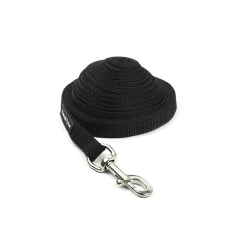Dean & Tyler Double Ply Nylon Dog Leash with Stainless Steel Hardware, 15-Feet by 3/4-Inch, Black