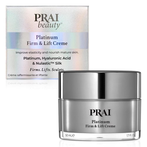PRAI Beauty Platinum Firm and Lift Creme, Firming and Hydrating Face Moisturizer for Dry Skin and All Skin Types, Face Moisturizer for Skin Firming and Lifting, 1.7 Oz