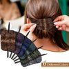 Noverlife 6PCS Leather Hair Barrettes with Stick, Square Shape Hair Clips Hair Slider Pins Ponytail Holders, Hair Accessories Hair Set Clips Hair Barrette with Wood Slide Stick for Women Girls