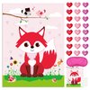 FEPITO Pin The Heart on The Fox Valentine's Day Game with 24Pcs Heart Stickers for Valentines Day Party Supplies, Kids Birthday Party Decoration