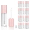 COSIDEA 20pcs Round 4ml 0.13oz Pink Empty lip gloss tubes with wand Lipgloss tube containers for lip oil packing