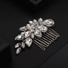 Teyglen Rhinestone Wedding Hair Comb Silver Crystal Bridal Hair Piece Crystal Bride Wedding Hair Comb Sparkly Rhinestone Headpiece Hair Accessories for Women Girls (Silver)