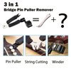 14Pcs Acoustic Guitar Bridge Pins String Pegs Guitar Saddle Nut With 3-In-1 Pin Puller Remover Guitar String Winder And Cutter Guitar Parts Accessories Replacement Tools Kits（white+black）