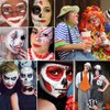 DE'LANCI Black White Red Face Body Paint with Brush, funny Clown Makeup for Halloween Special Effect, Long Lasting Waterproof SFX Makeup Face Painting Kit, Professional Halloween Joker Clown Makeup