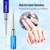 Nail Art Brushes, 7Pcs Nail Design Brushes for Salon at Home DIY Manicure with Nail Liner Brush and Double-ended Fine Nail Art Pen (7/9/11/15/20mm)