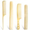 Professional Barber Aluminum Comb Set Metal Combs for Cutting Comb Hair Hairdressing Tail Comb (Golden)