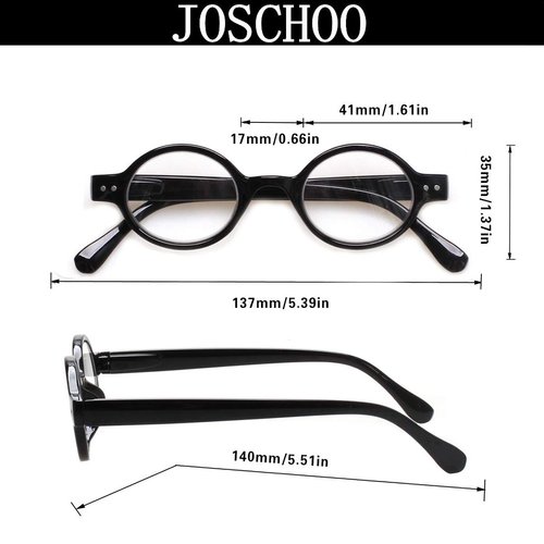 JOSCHOO 5 Pack Retro Round Reading Glasses Mini Small Comfortable Readers for Women Men (5 Mix, 2.5)Medium