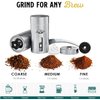 JavaPresse Manual Stainless Steel Coffee Grinder - 18 Adjustable Settings, Portable Conical Burr Grinder for Camping, Travel, Espresso - With Hand Crank